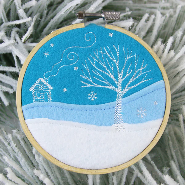 Wintertide Cabin Scene (Applique) - Image 6