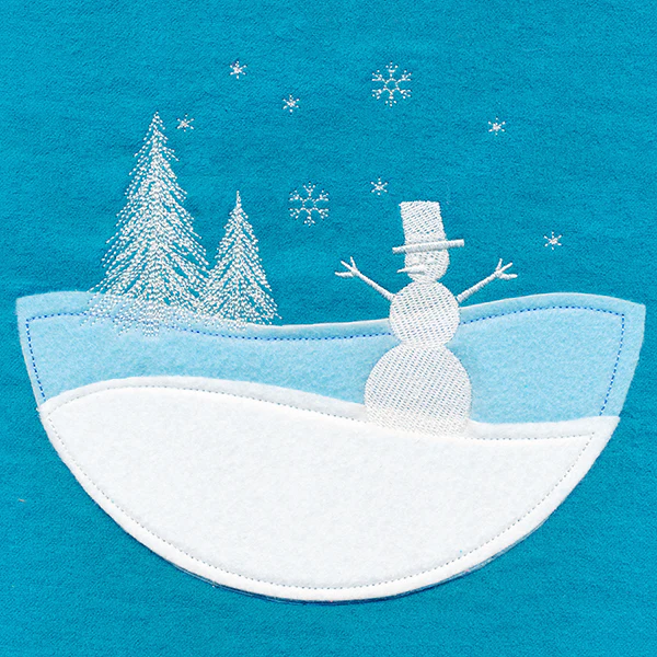 Wintertide Snowman Scene (Applique) - Image 2