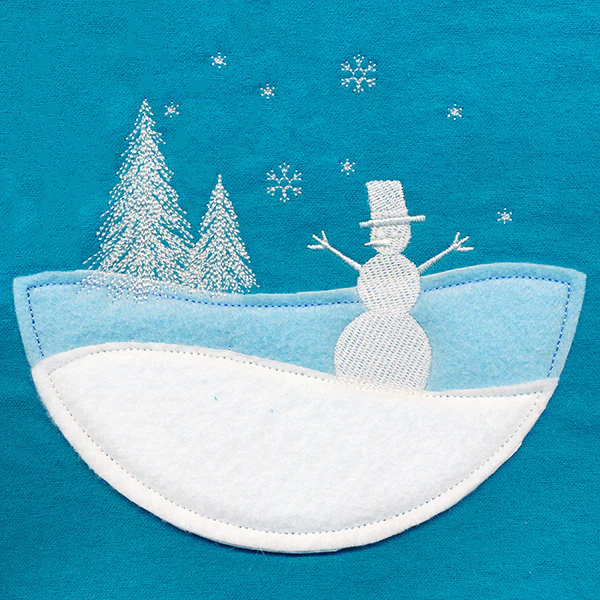 Wintertide Snowman Scene (Applique) - Image 3