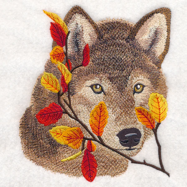 Wolf in Autumn Leaves - Image 2