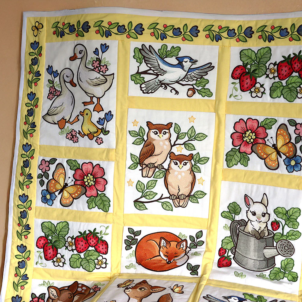 Woodland Animals Quilt - Strawberries - Image 2