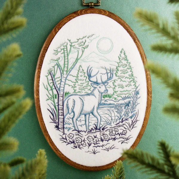 Woodland Deer Scene Etching - Image 8