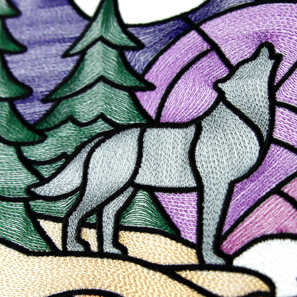 Woodland Escape Stained Glass Scene - Howling Wolf - Image 6