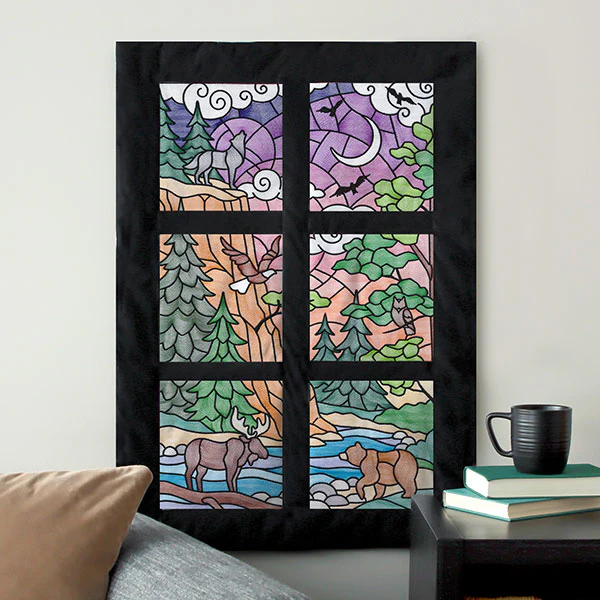 Woodland Escape Stained Glass Scene - Owl - Image 8