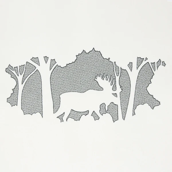 Woodland Moose Scene (Embossed) - Image 2