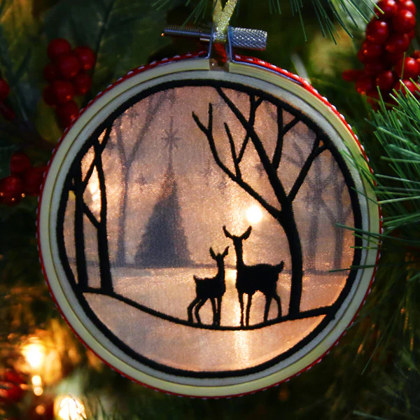 Woodland Shadowbox Ornament (Organza) - Image 3