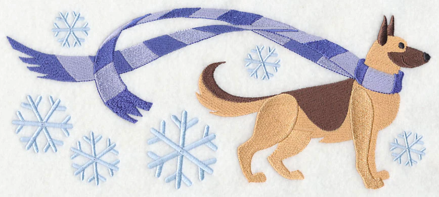 Wrapped Up in Winter German Shepherd