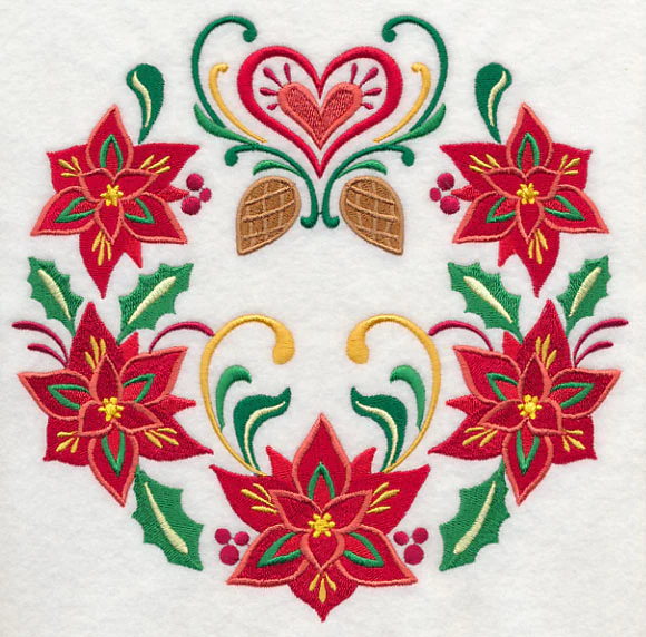 Wreathed in Christmas Poinsettias