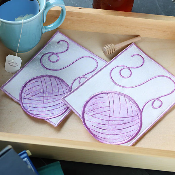 Yarn Ball Mug Rug (In-the-Hoop) - Image 4
