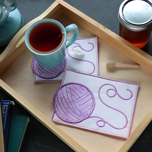 Yarn Ball Mug Rug (In-the-Hoop) - Image 6